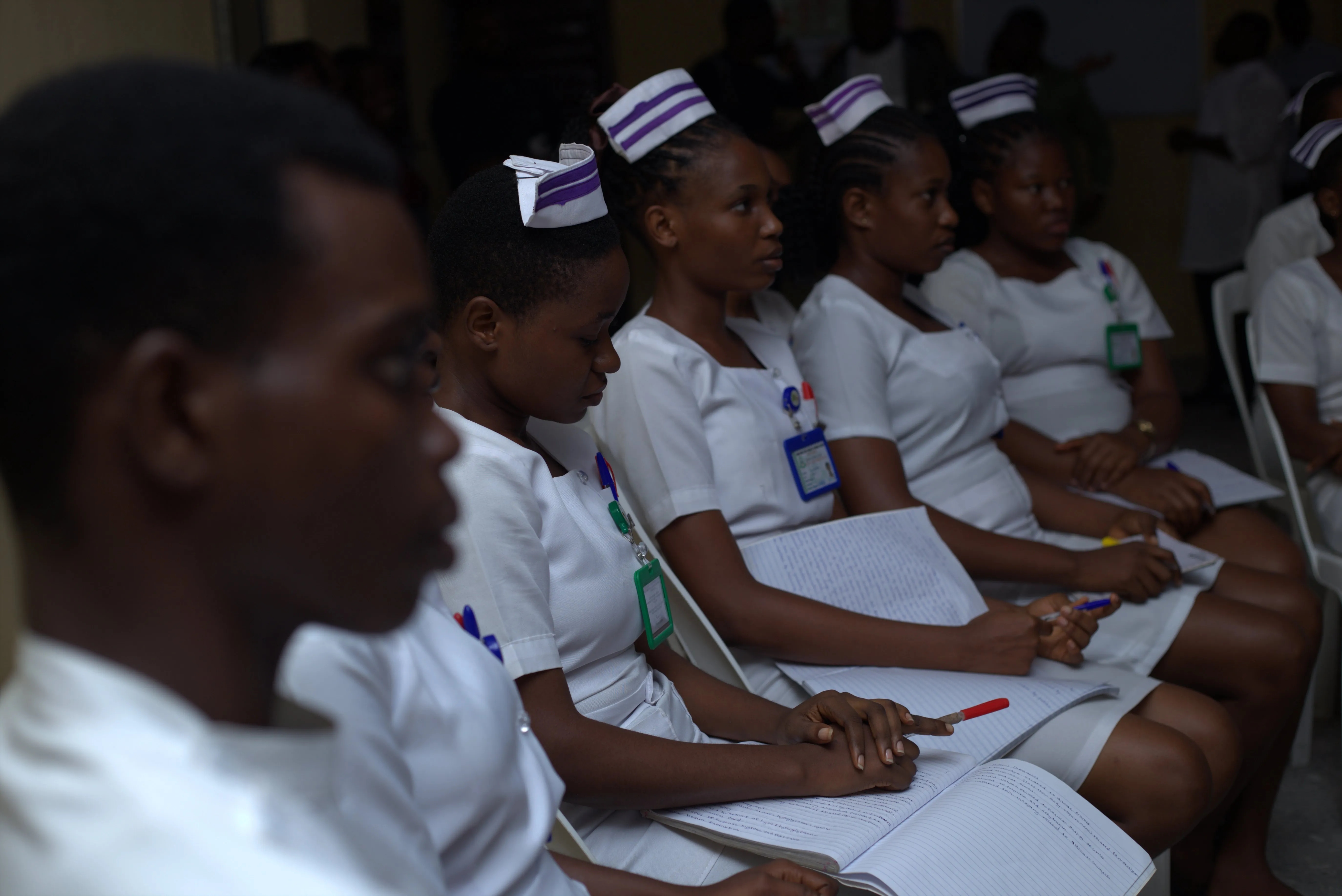 Nursing students in clinical setting