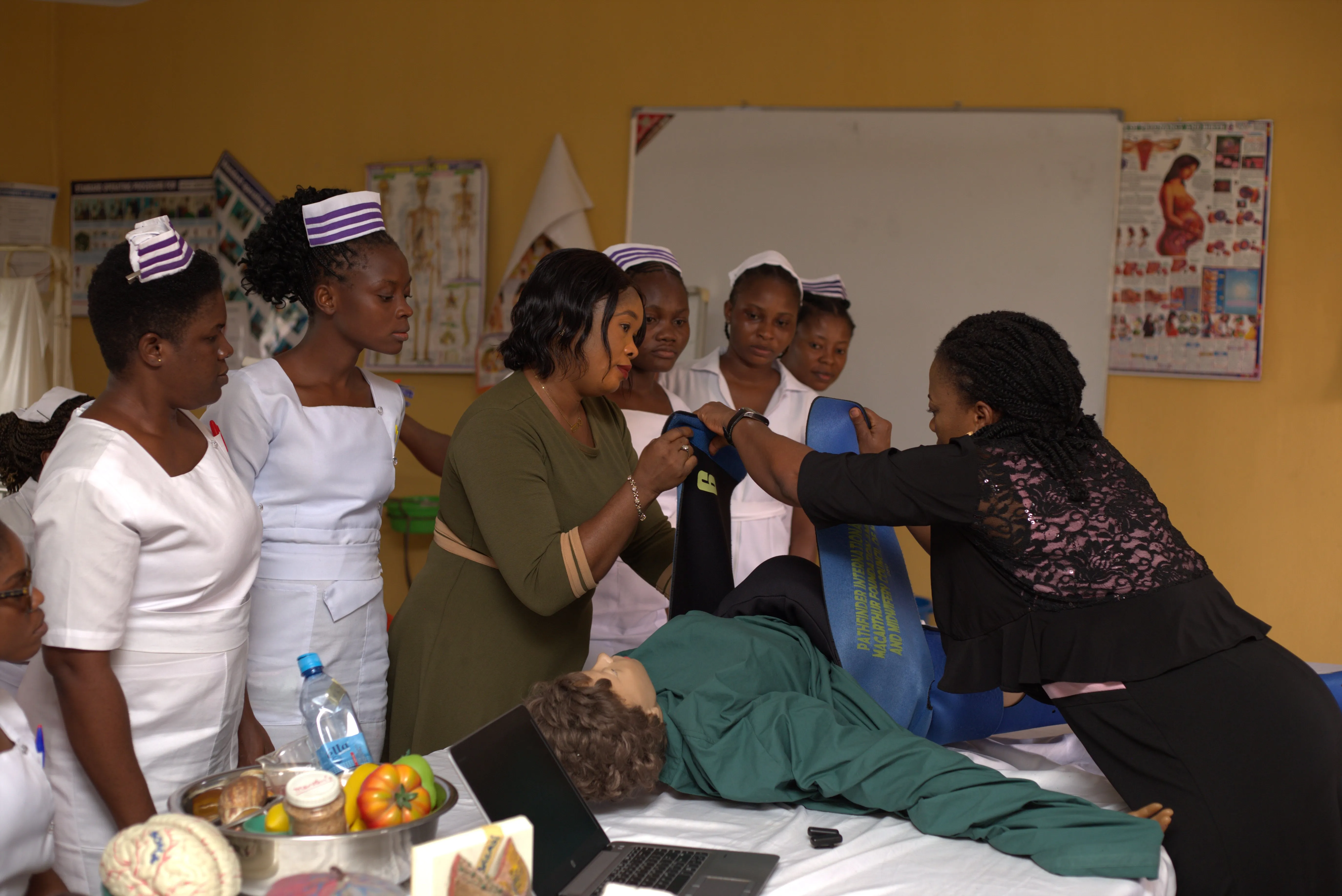Midwifery students during clinical training